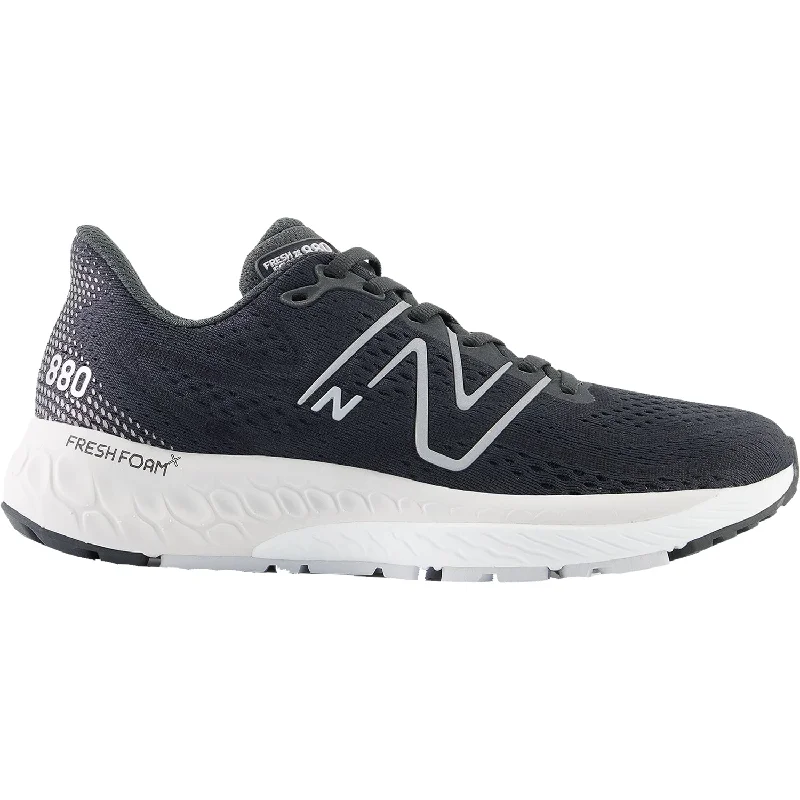 Athletic shoes with rugged heels-Women's New Balance W880K13 Fresh Foam X Blacktop/Black/Silver Metallic Mesh