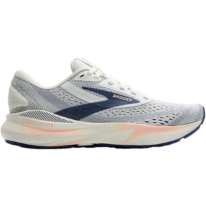 Athletic shoes for gravel roads-Women's Brooks Adrenaline GTS 24 Grey/Blue Ribbon/Peach Mesh