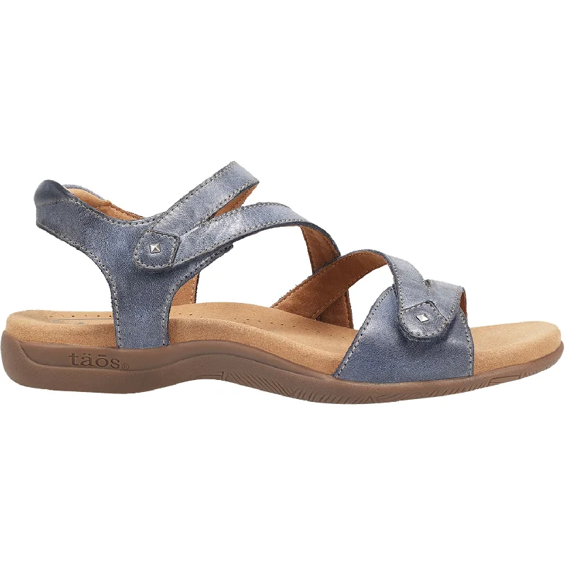 Sandals with fuzzy padding-Women's Taos Big Time Dark Blue Leather