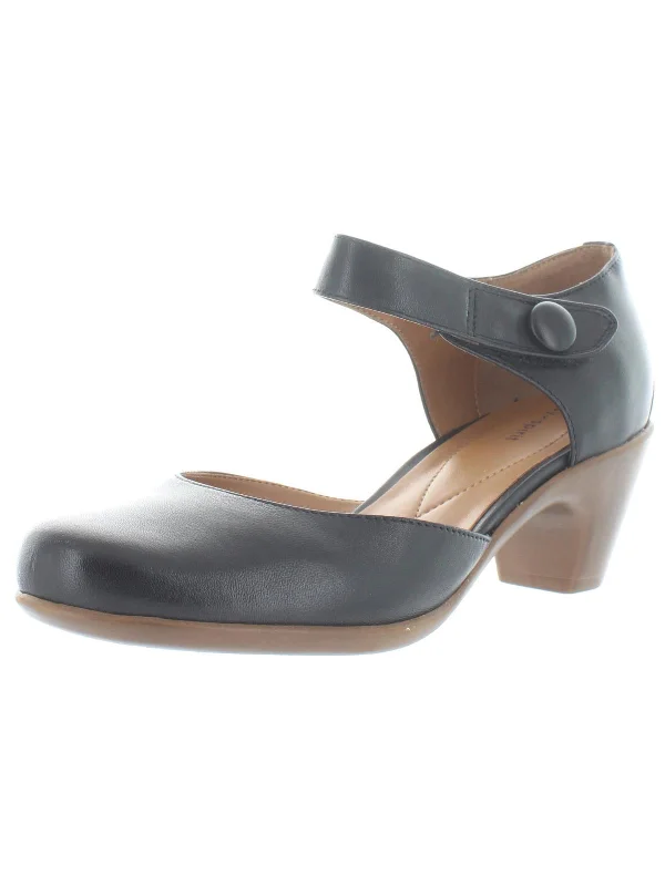 Heeled sandals with resort wearClarice Womens Cushioned Footbed Block Heel Mary Jane Heels