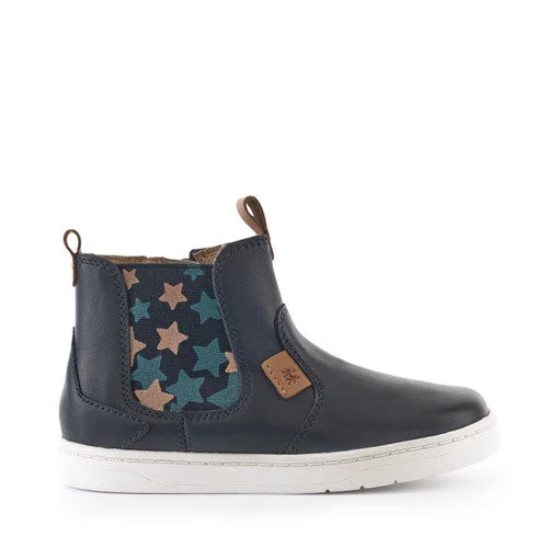 Ankle boots eco-friendly-Start-Rite Energy 1784_9 Boys Navy Blue Leather Side Zip Ankle Boots