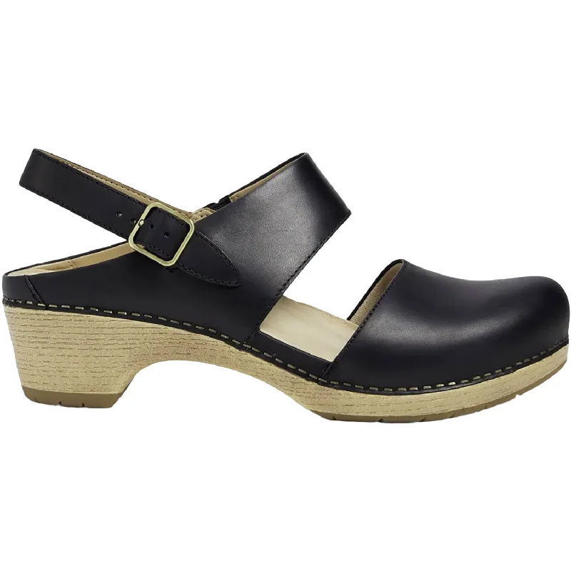 Sandals for summer treks-Women's Dansko Lucia Black Oiled Pull Up Leather