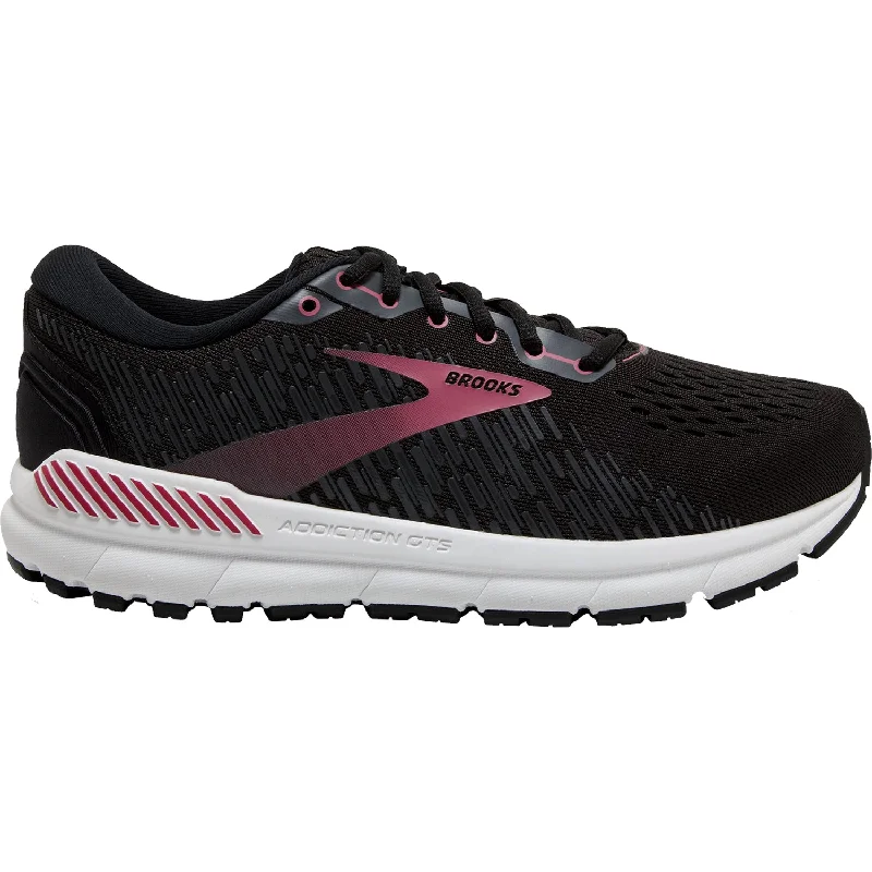 Athletic shoes for shin splints-Women's Brooks Addiction GTS 15 Black/Ebony/Mauvewood Mesh