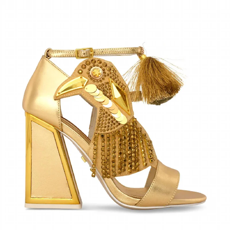 Heeled sandals with anchor designAya Heel In Gold