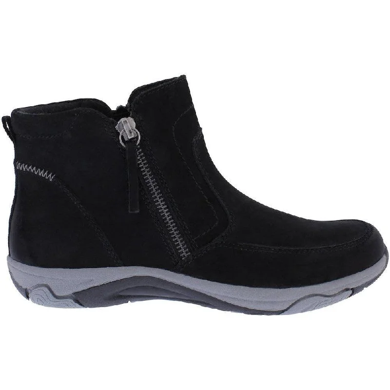 Ankle boots for scooters-Free Spirit 41234 - Veda Ladies Black Leather Water Resistant Twin Zip Ankle Boots