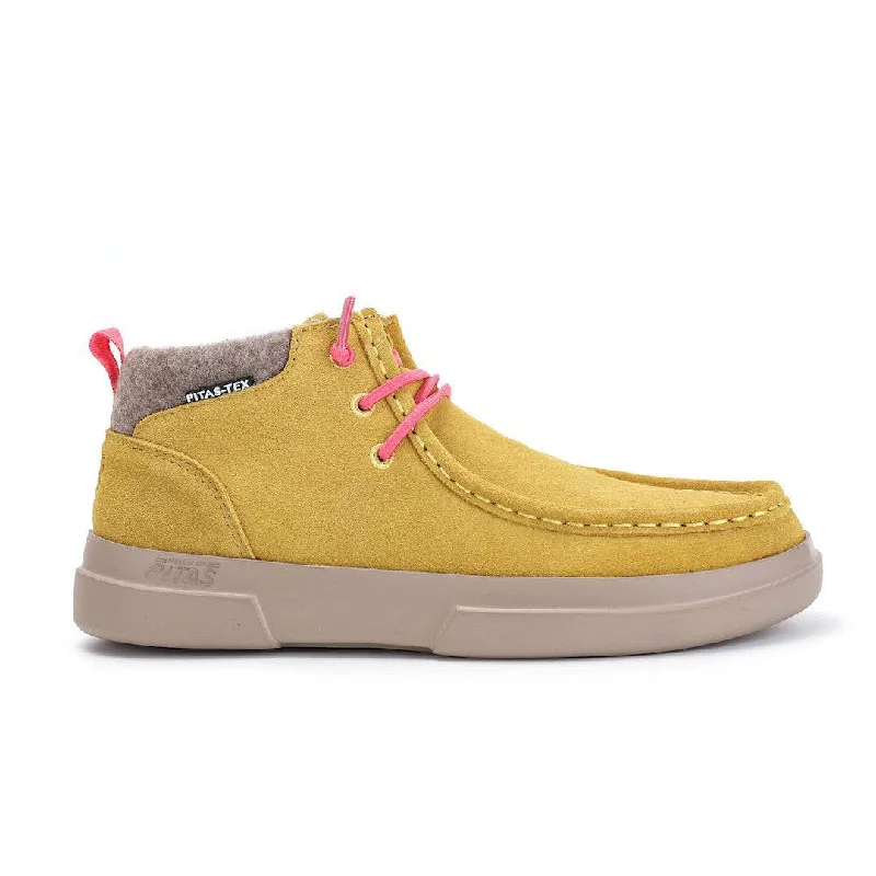 Ankle boots for mornings-Walk in Pitas Pic-Garda Ladies Mustard Suede Waterproof Elasticated Ankle Boots