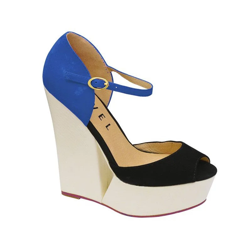 Size 6 Only - Ravel Lagoon Cobalt Suede Wedges