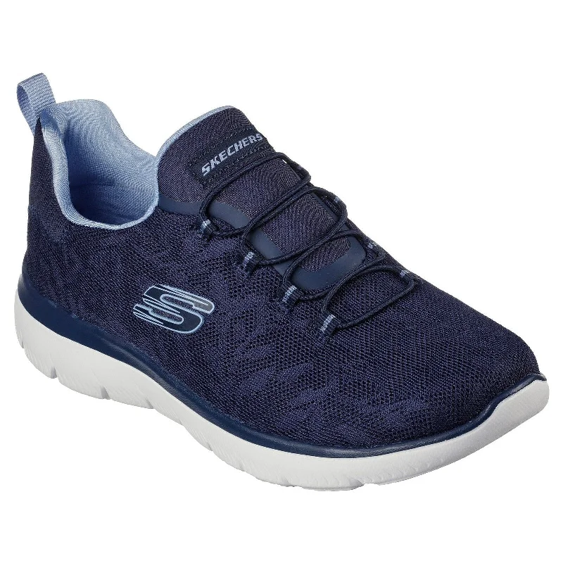 Skechers 149936 Summits Good Taste Ladies Navy Blue Textile Vegan Elasticated Trainers