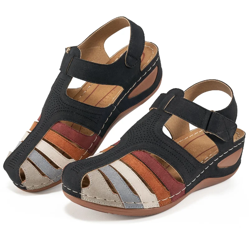 Sandals for eco-friendly style-【No.10】Women's Summer Sandals Casual Bohemia Gladiator Wedge Shoes Comfortable Ankle Strap Outdoor Platform Sandals