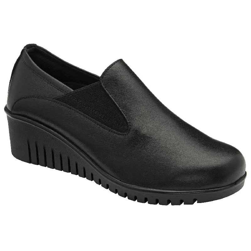 Lotus Delmar Ladies Black Leather Slip On Shoes