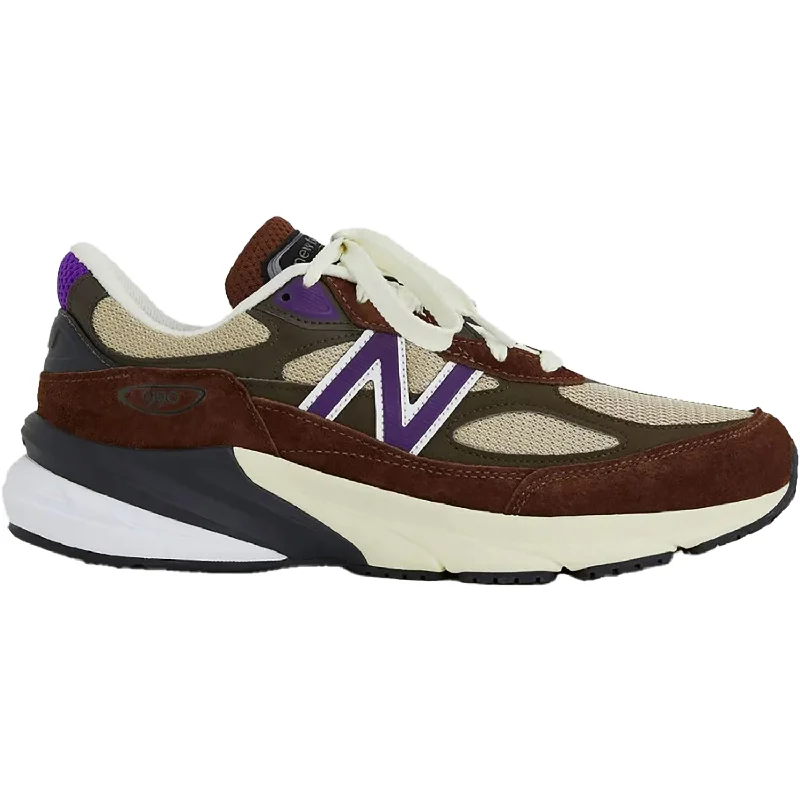 Athletic shoes with thick heels-Unisex New Balance U990OP6 Rich Oak Suede/Mesh