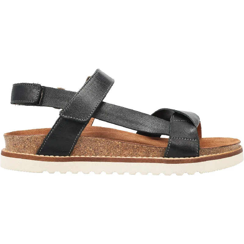 Sandals for cheap deals-Women's Taos Sideways Black Leather