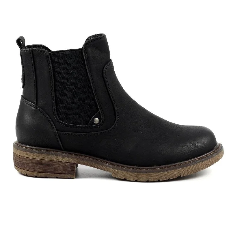 Ankle boots for grandparents-Lunar GLB108 Roxie II Ladies Black Elasticated Ankle Boots