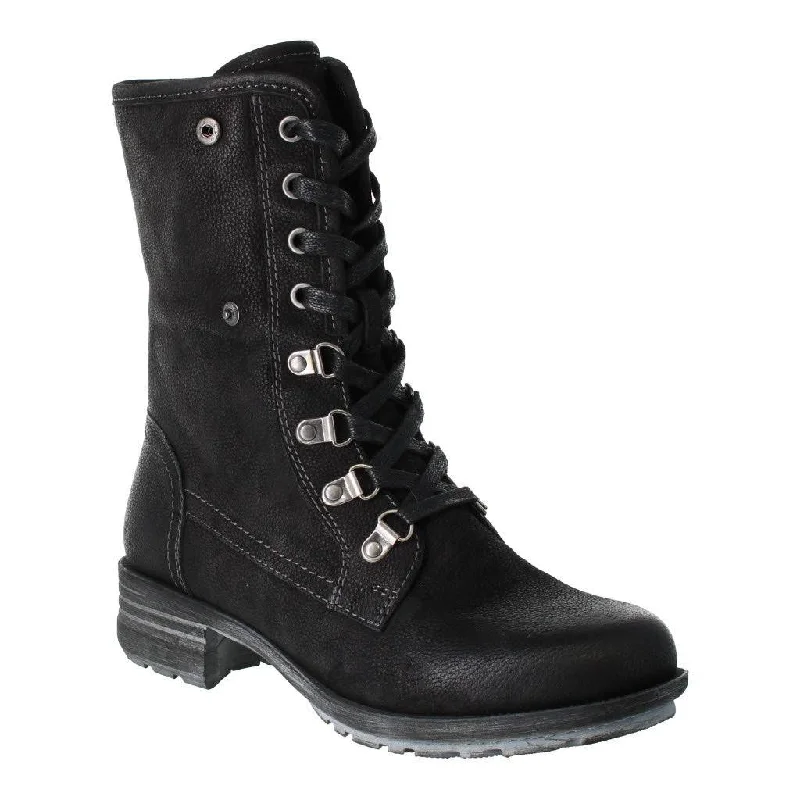 Ankle boots for rehearsals-Josef Seibel Susie 04 Ladies Black Leather Waterproof Zip & Lace Ankle Boots