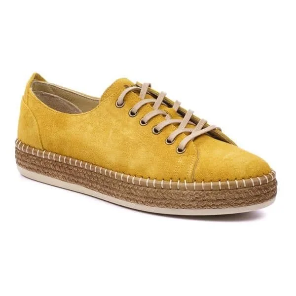 Lazy Dogs Maddison JLD010 Ladies Mustard Suede Lace Up Shoes