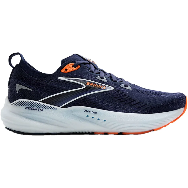 Athletic shoes with minimalist vibes-Men's Brooks Glycerin Gts 22 Peacoat/Blue Ribbon/Orange Mesh