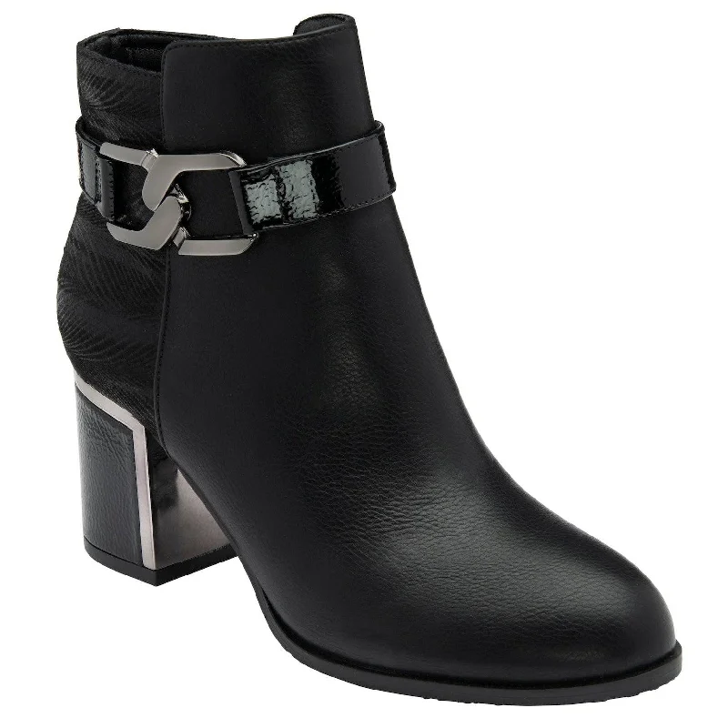 Ankle boots for pet beds-Lotus Adelaide Ladies Black Side Zip Ankle Boots