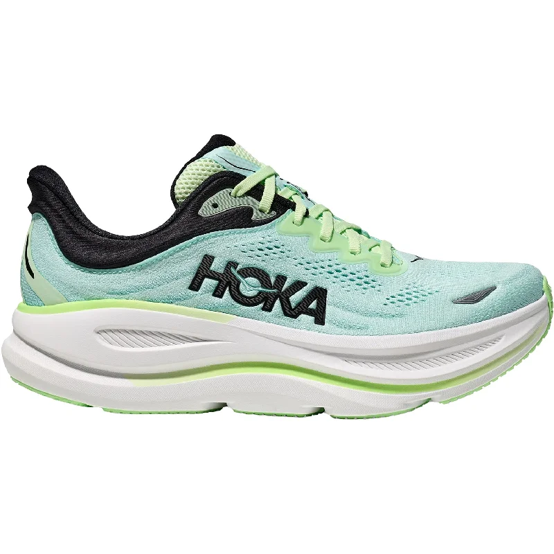 Athletic shoes with thick heels-Men's HOKA Bondi 9 Luna Moth/Blue Spark Mesh