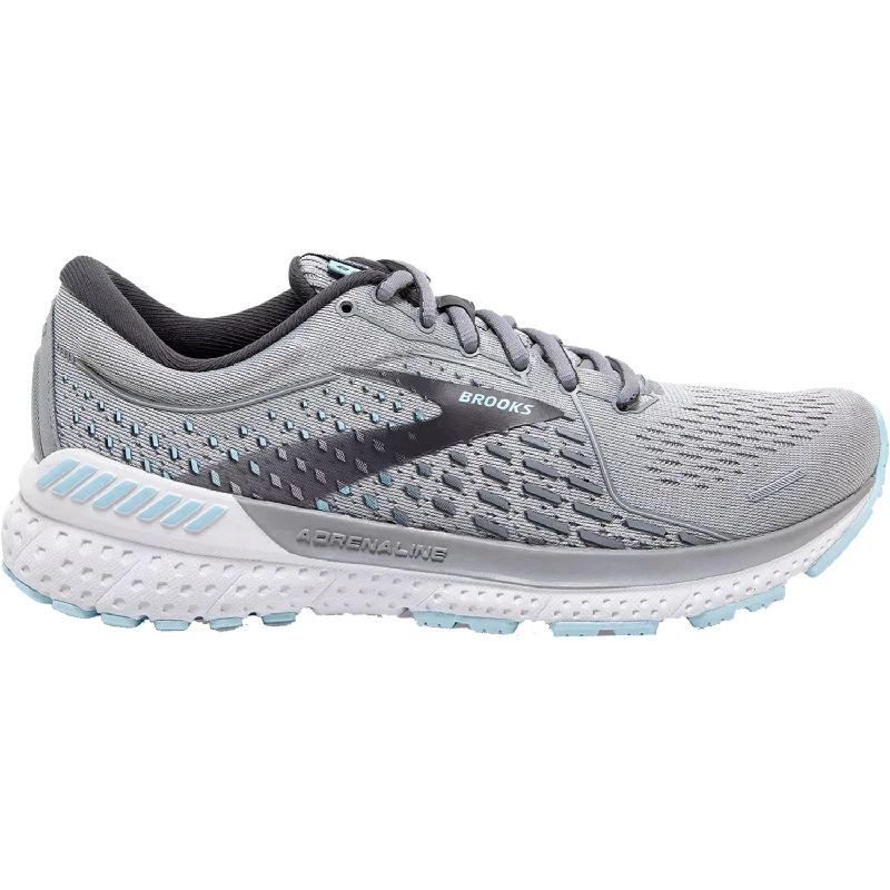 Athletic shoes for dusty jogs-Women's Brooks Adrenaline GTS 21 Oyster/Alloy/Light Blue Mesh