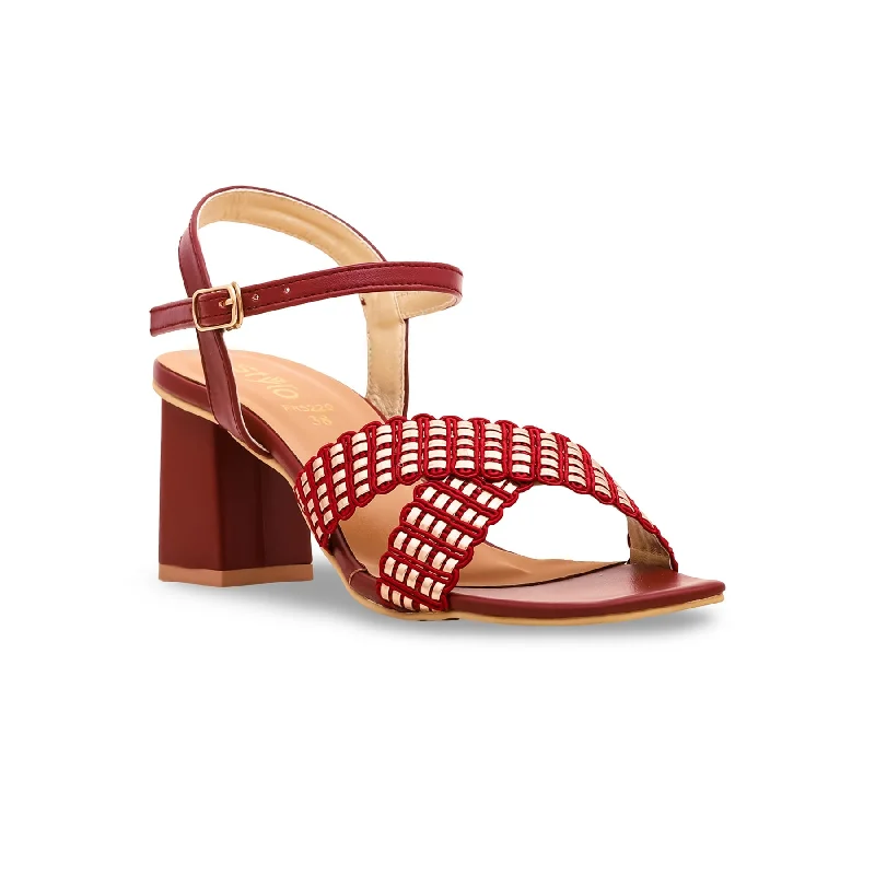 Sandals for comfy trips-Maroon Formal Sandal FR5220