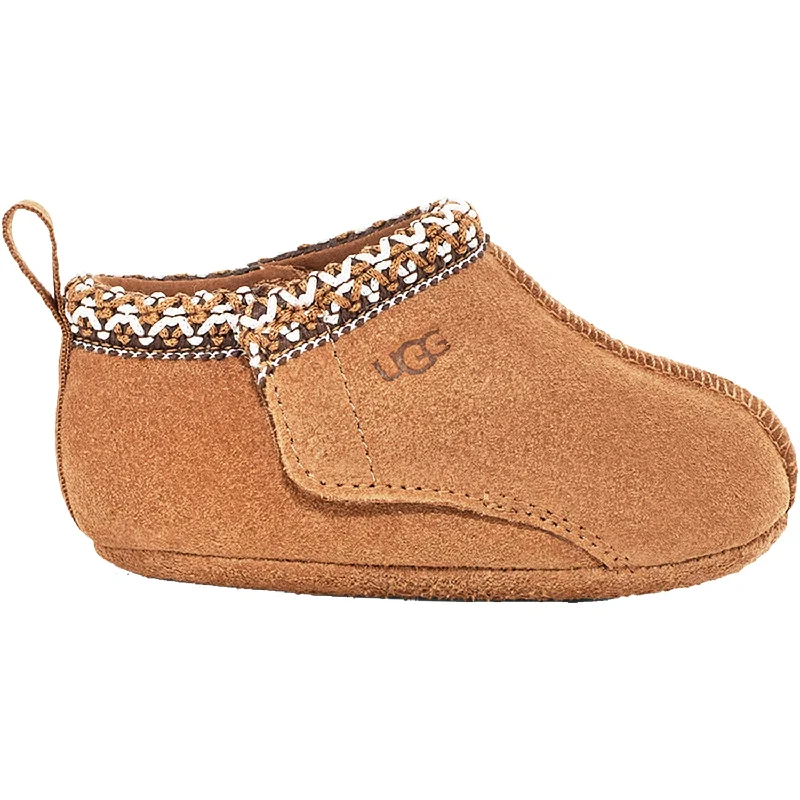 Slippers with designer touchInfants' UGG Baby Tasman Chestnut Suede