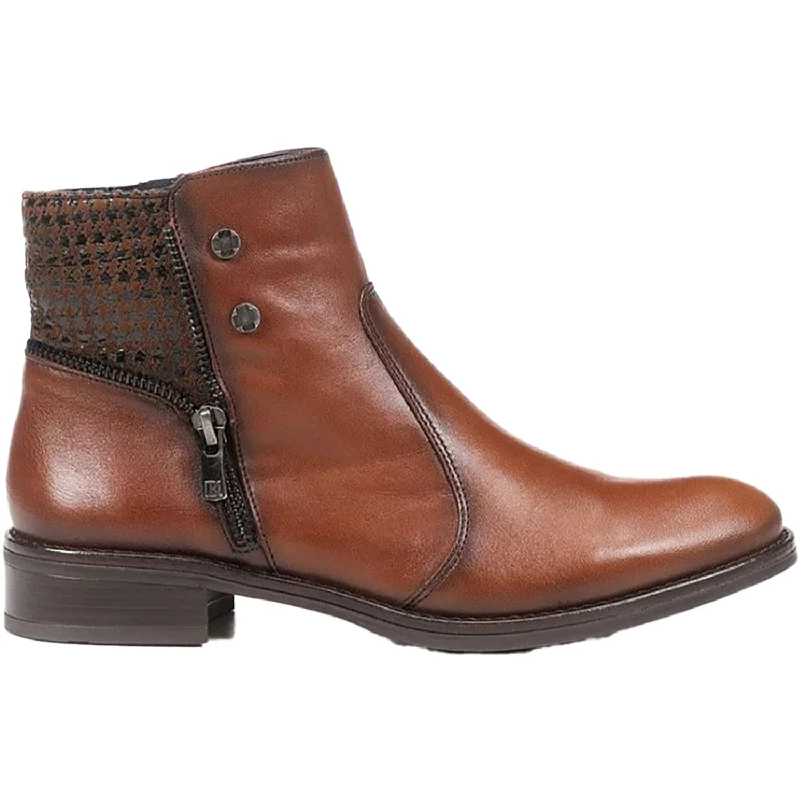 Booties with foot warmthWomen's Dorking Tierra D8633 Cognac Leather