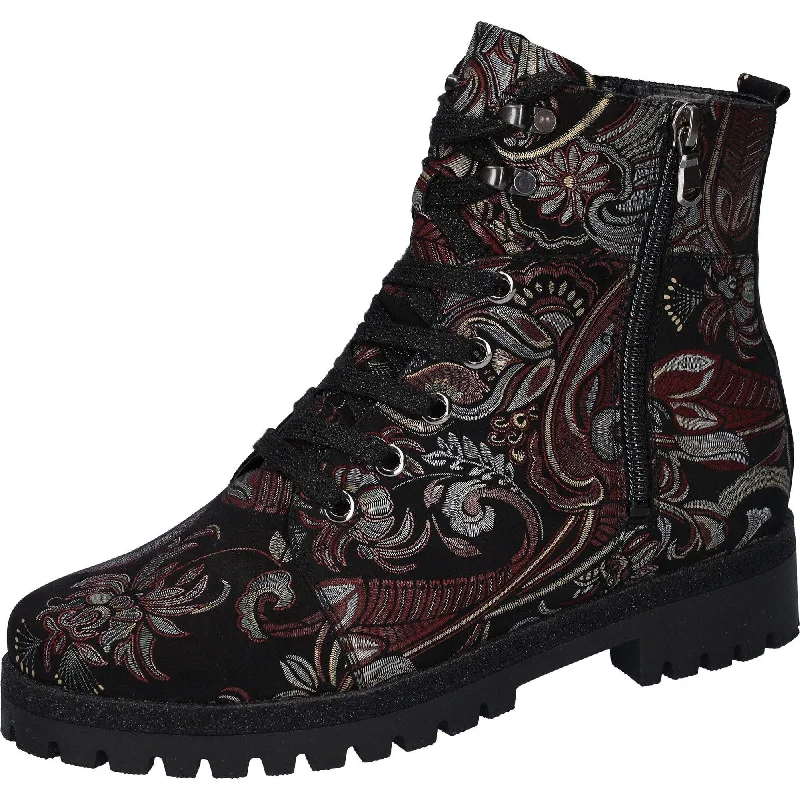 Ankle boots for cool-downs-Waldlaufer 338813 171 299 Hanako Ladies Multi Nubuck Zip & Lace Ankle Boots