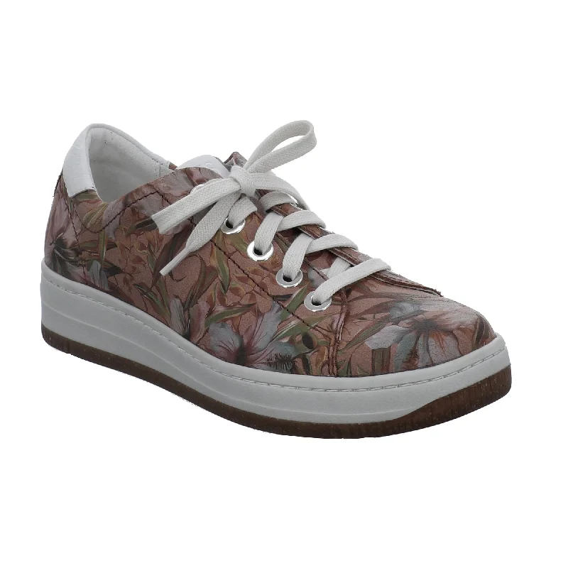 Josef Seibel 85402 180 461 Kim 02 Ladies Carmin-Kombi Leather Lace Up Trainer