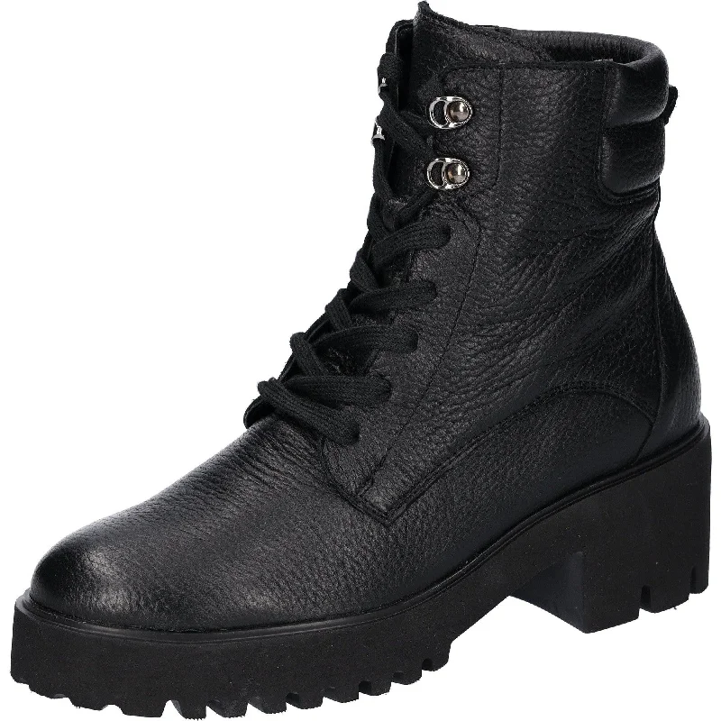 Ankle boots for expeditions-Waldlaufer 771804 199 001 H-Nira Ladies Black Leather Arch Support Zip & Lace Ankle Boots