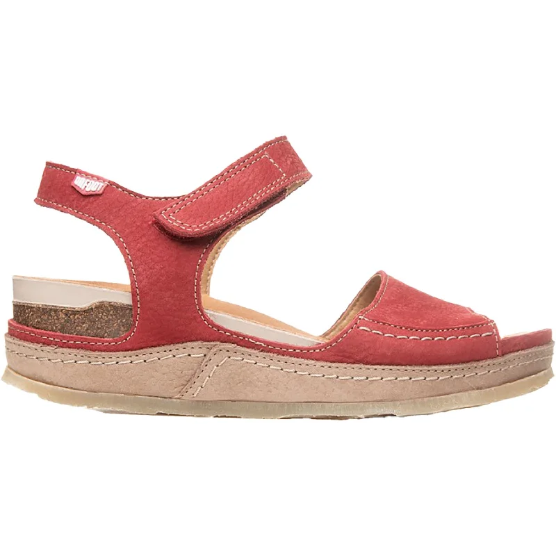 Sandals with sun print-Women's On Foot 240 Vegas Rojo Red Pebble Suede