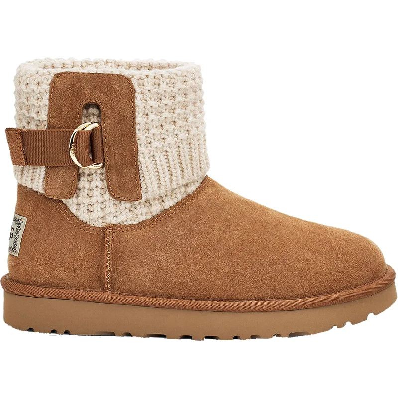 Booties with foot relaxationWomen's UGG Classic Solene Mini Chestnut/Oatmeal Suede