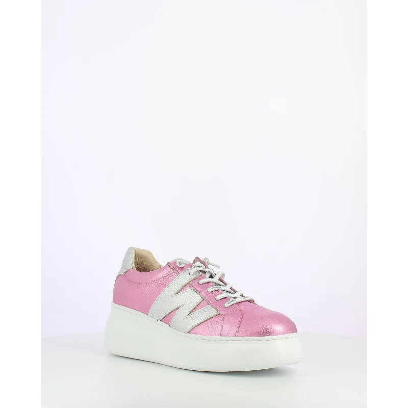 Wonders A-2650 Ladies Spanish Pink Leather Slip On Trainers