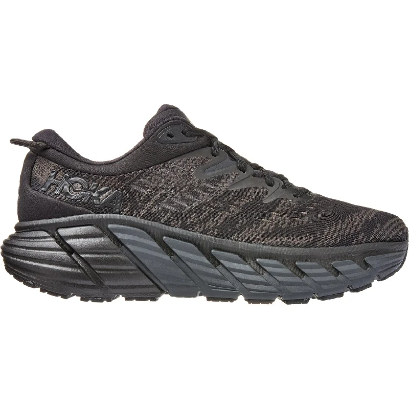 Athletic shoes with reinforced soles-Men's Hoka Gaviota 4 Black Mesh