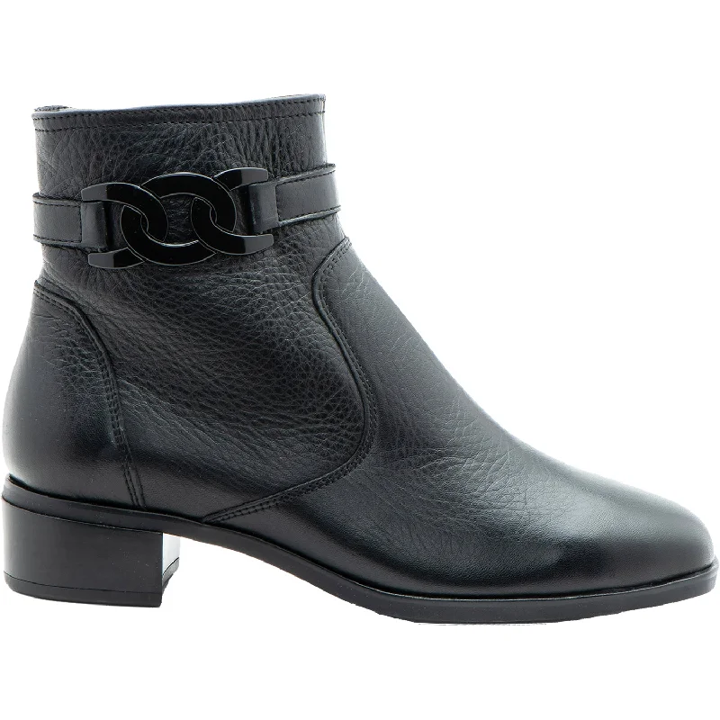 Booties with plush warmthWomen's Ara Grafton Black Calf Leather