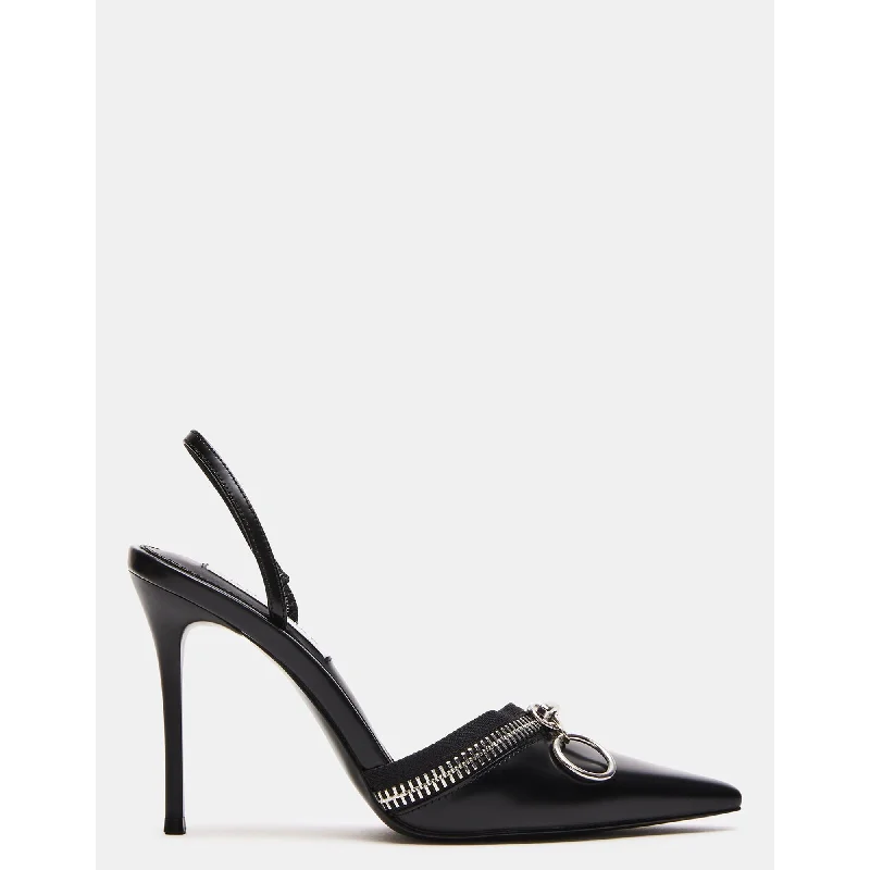 Heeled sandals with synthetic strapsDipper Black Leather