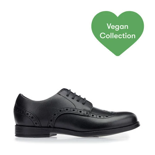 Start-Rite Brogue Pri Vegan 2745_4 Unisex Black Vegan Leather Lace Up School Shoes