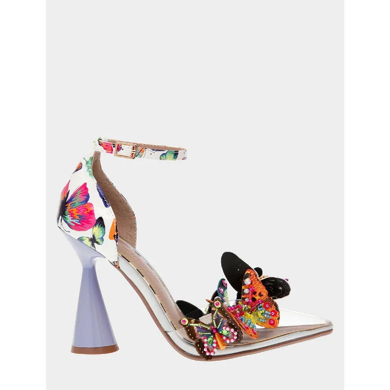 Heeled sandals for polished finishGidelle White Multi