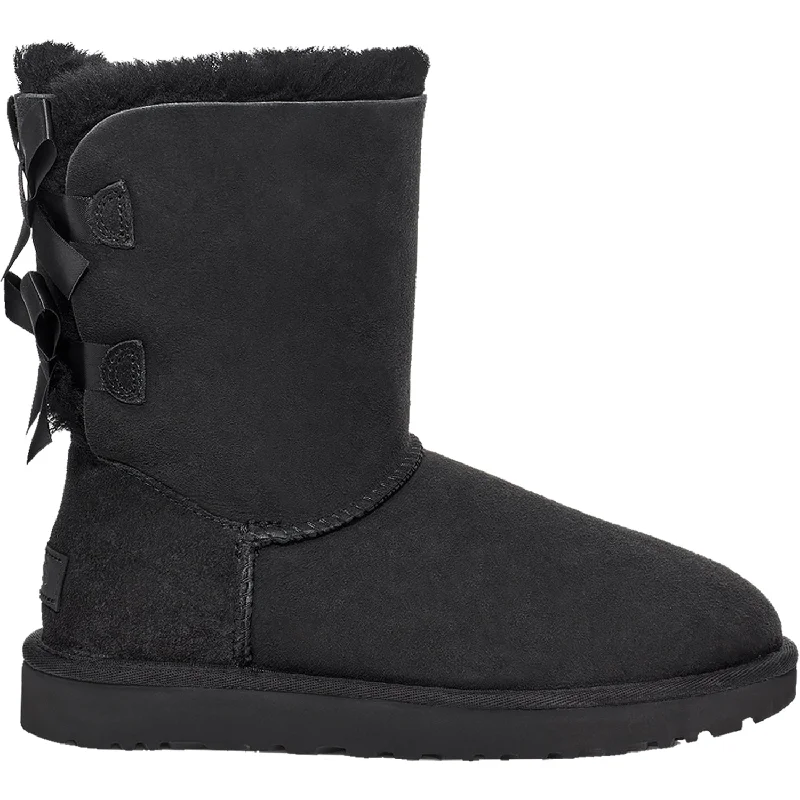 Booties for warm eveningsWomen's UGG Bailey Bow II Black Sheepskin