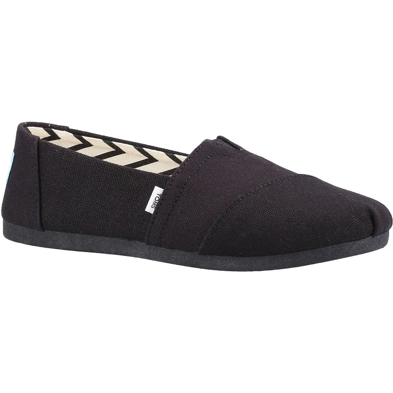 Toms Alpargata 10017716 Ladies Black Recycled Cotton Vegan Slip On Shoes