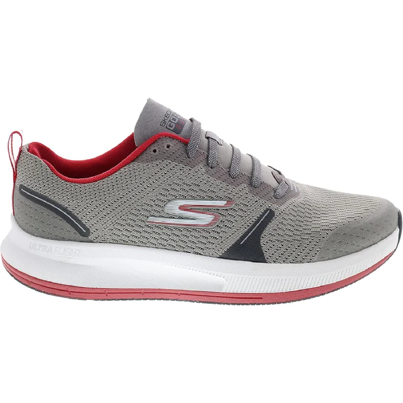 Athletic shoes for shin support-Men's Skechers GORun Pulse Specter Grey Fabric Mesh