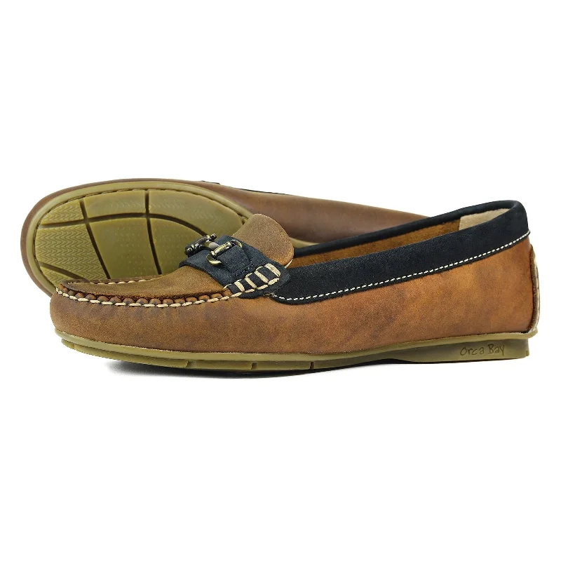 Orca Bay Verona Ladies Sand/Navy Deck Shoes