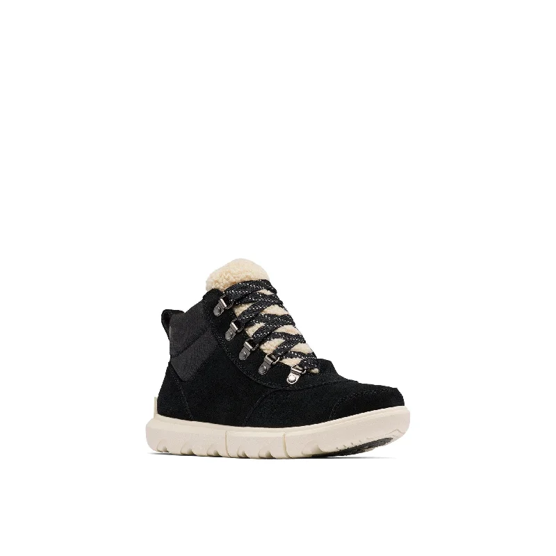 Ankle boots toddler size-Sorel Explorer Next™ Hiker 010 Ladies Black & Seasalt Suede Waterproof Lace Up Ankle Boots