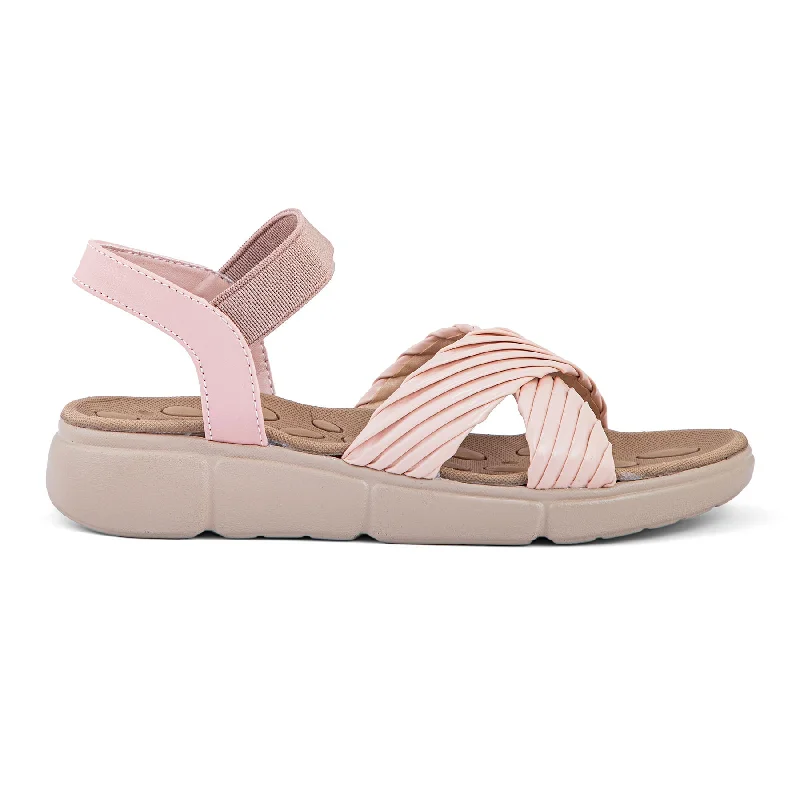 Sandals with sturdy tread-Pink Formal Sandal PU0344