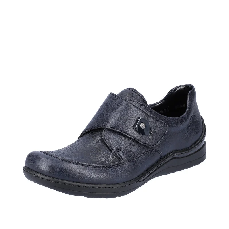 Rieker 48951-14 Ladies Ocean Navy Touch Fastening Shoes