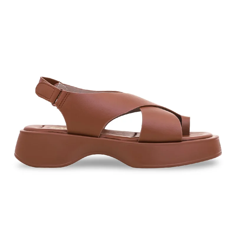 Sandals with planet print-Brown Formal Sandal PU4012