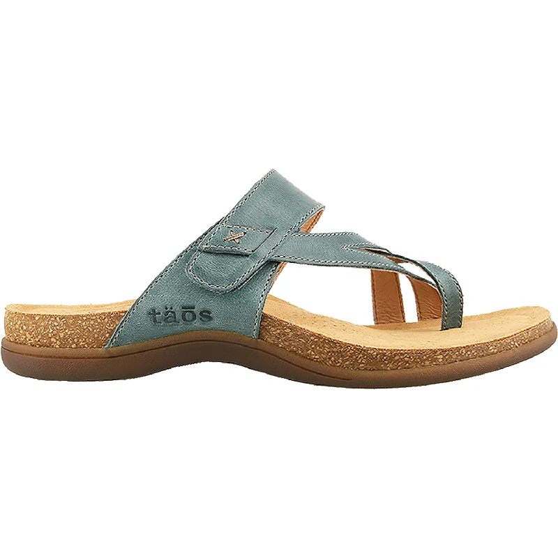 Sandals with rubber sole-Women's Taos Perfect Teal Leather