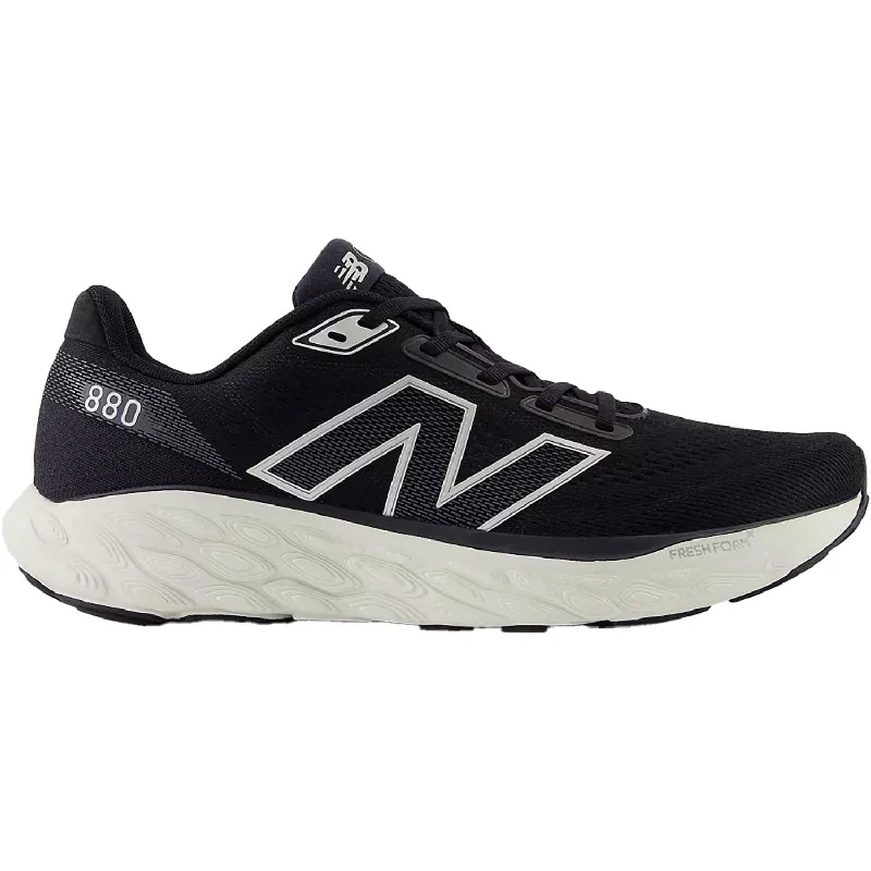 Athletic shoes with extra heels-Men's New Balance Fresh Foam X M880B14 Black/SeaSalt/Silver Mesh