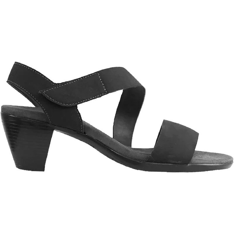 Sandals with lower rise-Women's Munro Lucia Black Nubuck