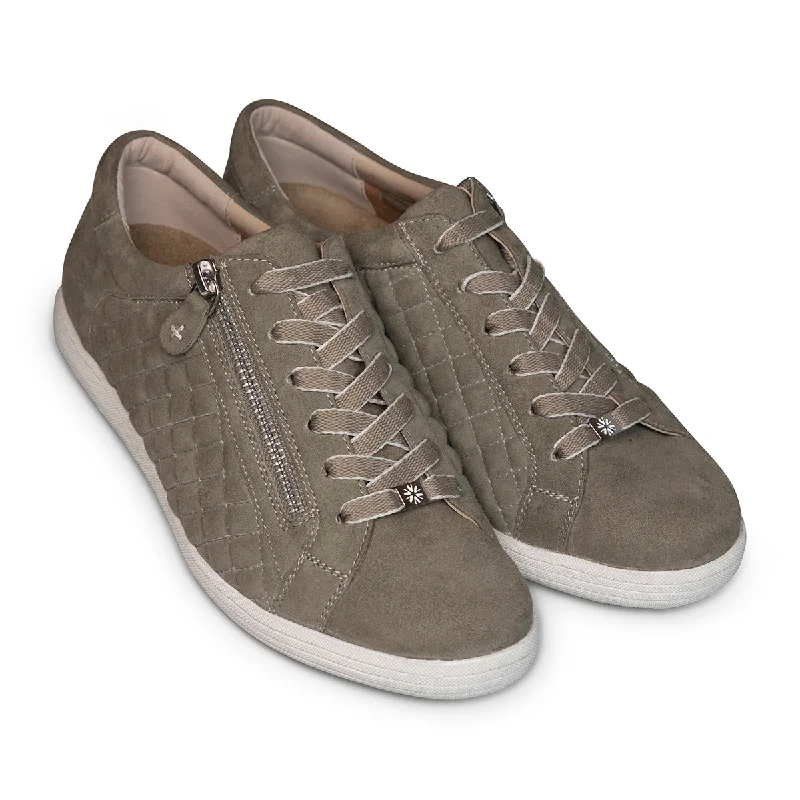 Van Dal Detroit II 3334 6802 Ladies Leaf Suede Zip & Lace Trainers