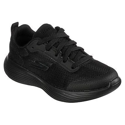 Skechers 405100L Go Run 400 V2 Omega Boys Black Textile Lace Up School Shoes